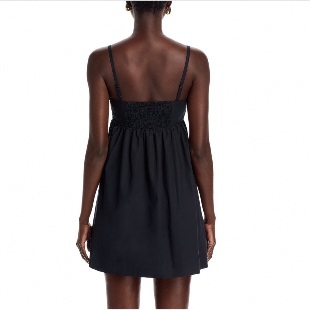 Steve Madden Meadow Poplin Mini Dress Black‎ Square Neck Keyhole Size Small - Picture 2 of 5
